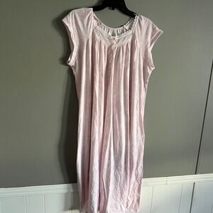Vintage Celestial Dreams Komar Floral Nightgown Large Pink Romantic Lace Trim